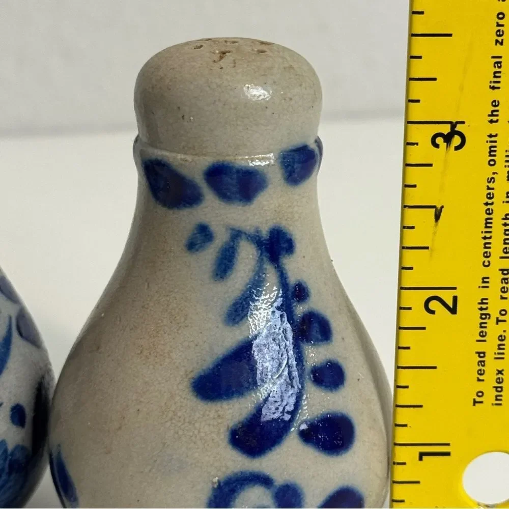Vintage Salt Glazed German Stoneware Salt & Pepper Shaker Set